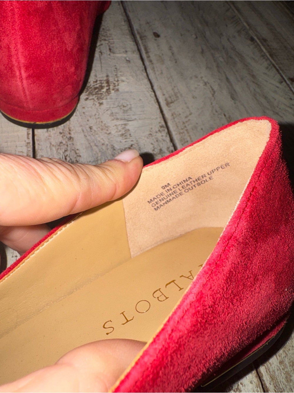 Talbot Wrapped Bow Red Suede Flats New w/out Box - Picture 8 of 11
